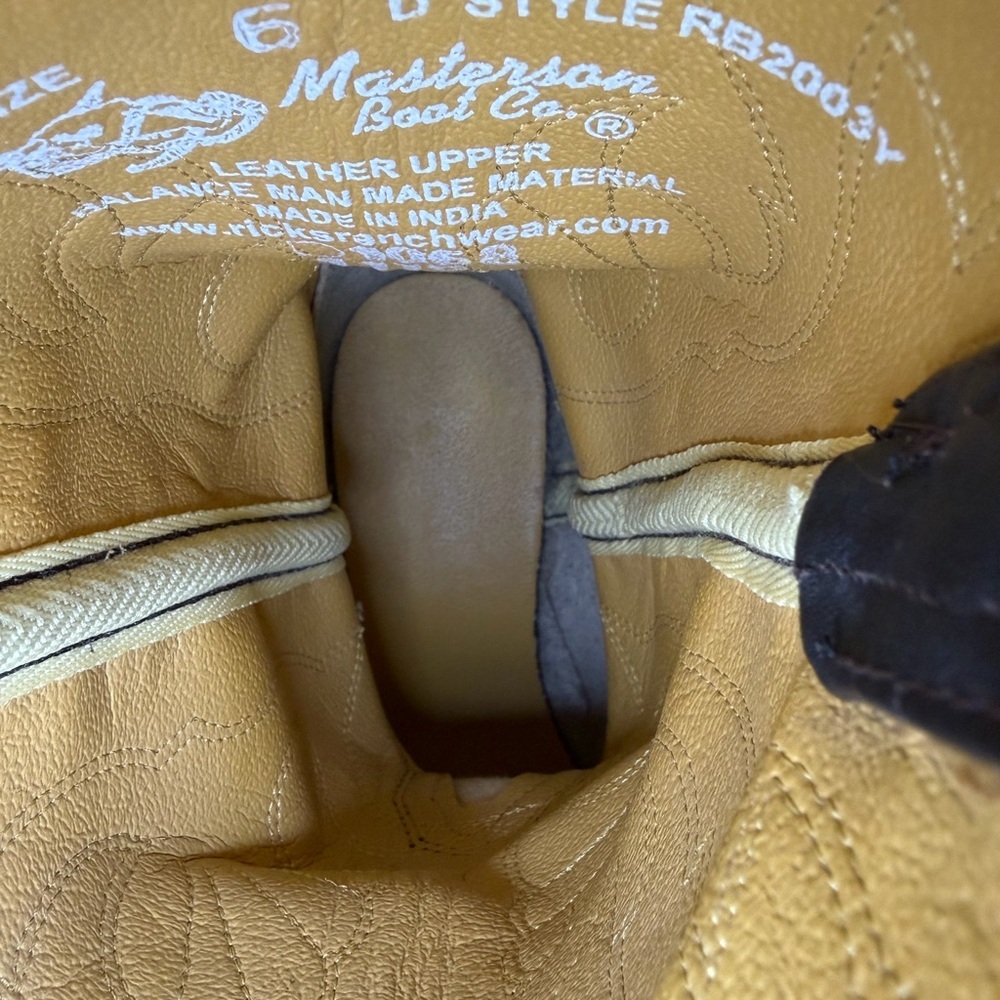 Masterson Boot Co. RB2003Y Brown Suede Leather Western Cowboy Boots Size 6D - Picture 8 of 9